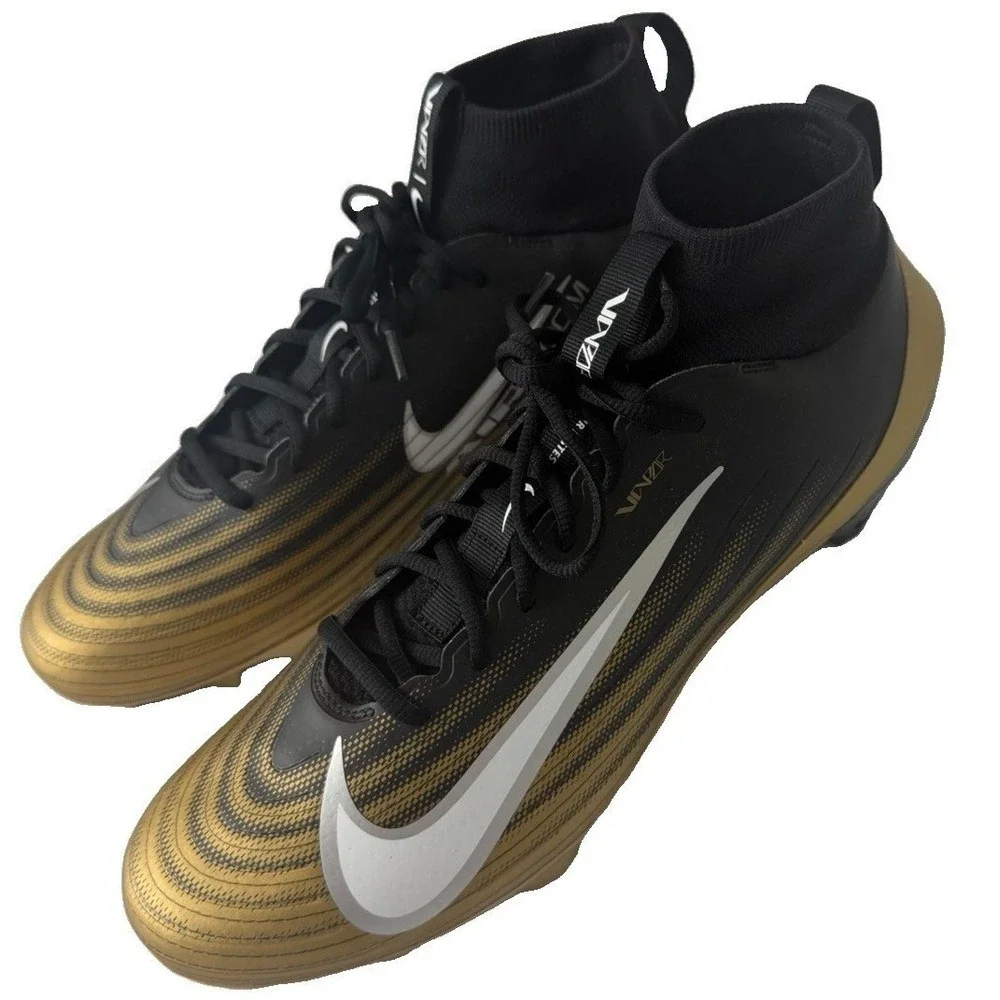 Nike Vapor Pro 1 Men Football Cleats FB3298-301 Black/white Metallic Gold SZ 13